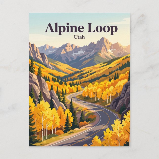 Alpin slinga Utah USA Vykort (Framsida)