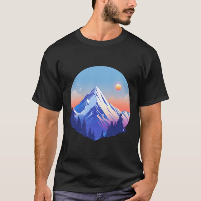 Alpin solnedgångstopp cirkel t shirt (Framsida)