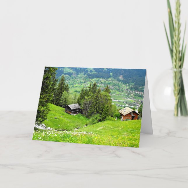 Alpin sommar i Schweitz Helgkort (Framsida)