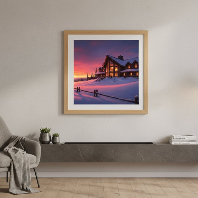 Alpin stugvärd Cozy Winter Poster (Skapare uppladdad)