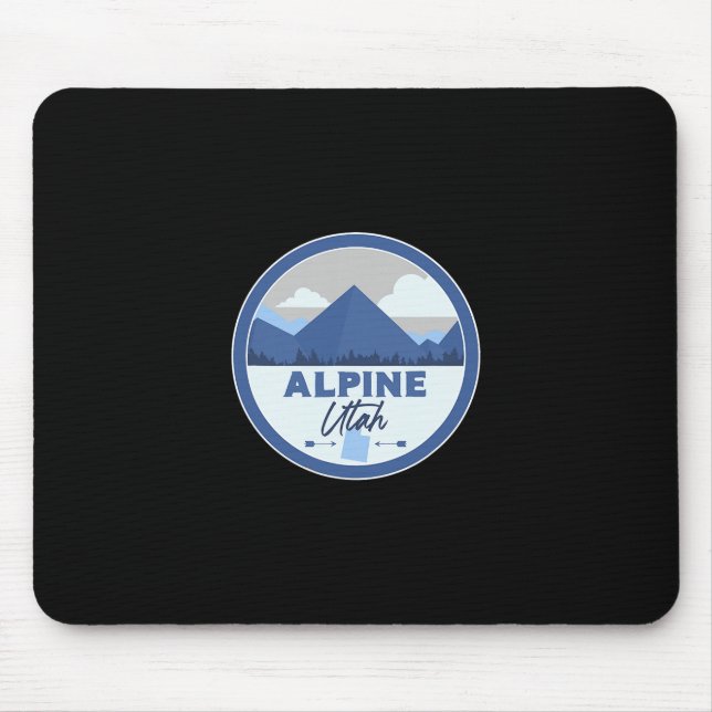 Alpin Utah Ut Bergsmärke Vandringspresent  Musmatta (Framsidan)