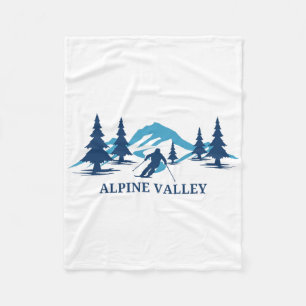 Alpin Valley Wisconsin skidort skidåkning skidåkar Fleecefilt