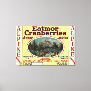 Alpina Eatmor Cranberries brännmärker etiketten Canvastryck