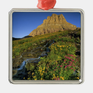 Alpina vildblommor & Mt Clements vid Logan Pass Julgransprydnad Metall