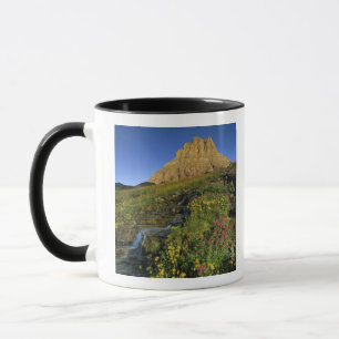 Alpina vildblommor & Mt Clements vid Logan Pass Mugg