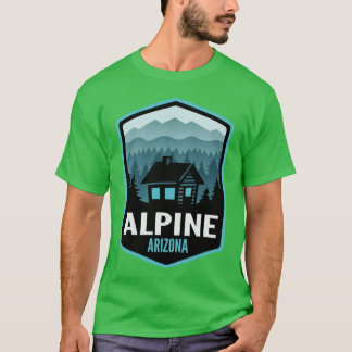 Alpine Arizona Mountain Town Cabin T Shirt