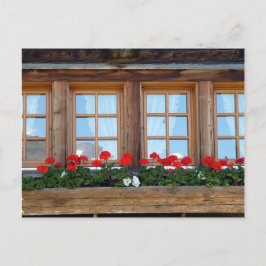 Alpine Chalet Window Vykort