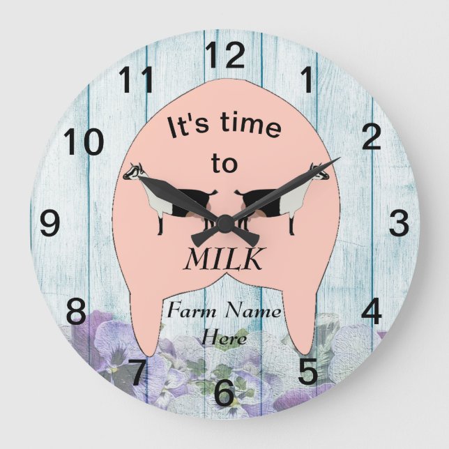 Alpine Dairy Goat Farm Udder Stor Klocka (Framsida)