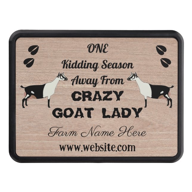 Alpine Dairy Goat Herd Crazy Goat Dam Wood Dragkroksskydd (Framsidan)