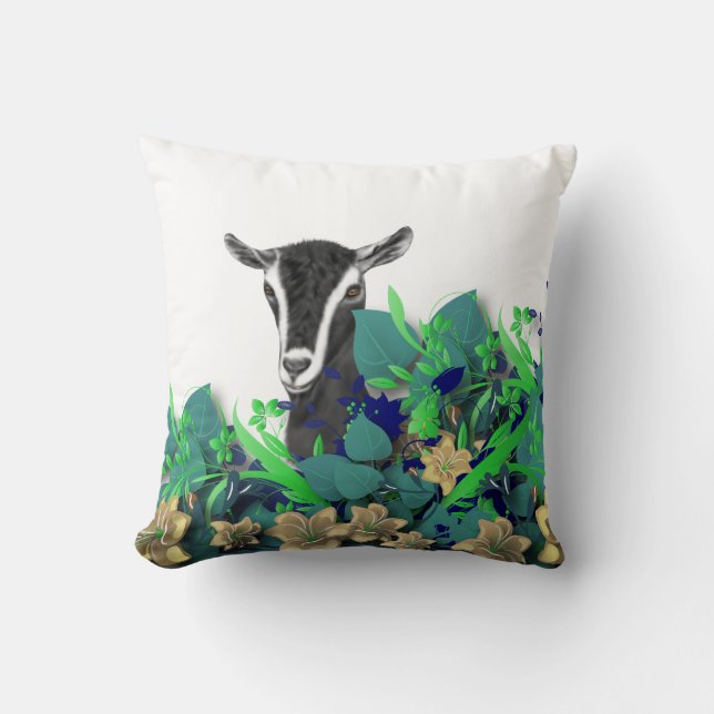 Alpine Dairy Goat Herd Namn Goat Pillow Kudde (Framsida)