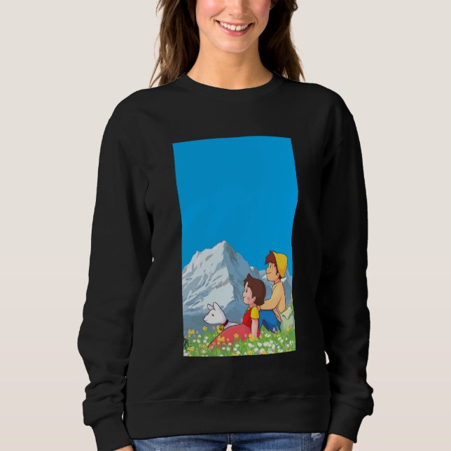 Alpine Girl and Peter Japanese 80s Retro Anime Man T Shirt (Framsida)
