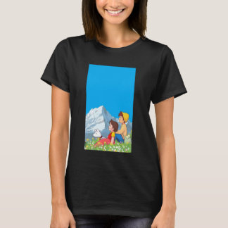 Alpine Girl and Peter Japanese 80s Retro Anime Man T Shirt