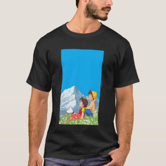 Alpine Girl and Peter Japanese 80s Retro Anime Man T Shirt