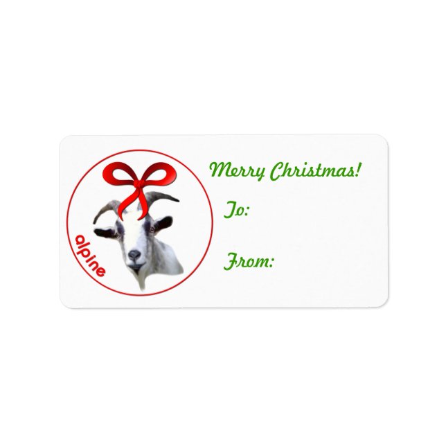 Alpine Goat-julklapp Märkre Sticker Adressetikett (Framsidan)