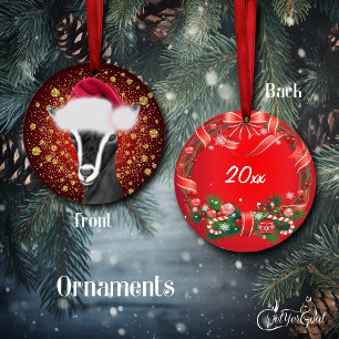 Alpine Goat Santa Hat jul Ornament