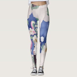 Alpine Goat Watercolor Colorful Mönster Leggings
