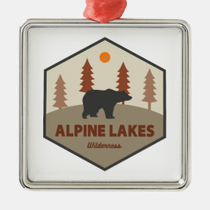 Alpine Lakes Wilderness Washington Björn Julgransprydnad Metall
