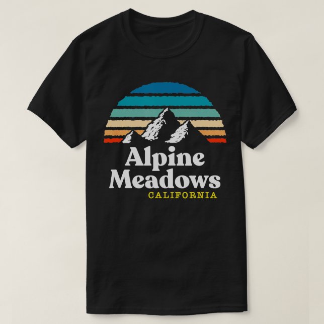 Alpine Meadows California Ski Resort 1980s Ret T Shirt (Design framsida)