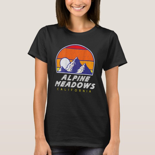 Alpine Meadows, California - USA Ski Resort BACK P T Shirt (Framsida)