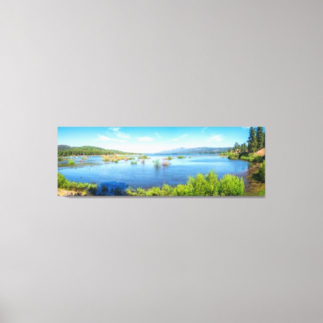Alpine Mountian Lake Panorama Photograph Wall Art Canvastryck (Framsida)