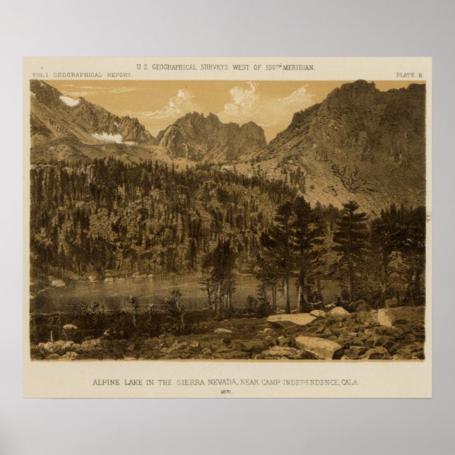 Alpine Sjö, Sierra Nevada Poster (Framsidan)