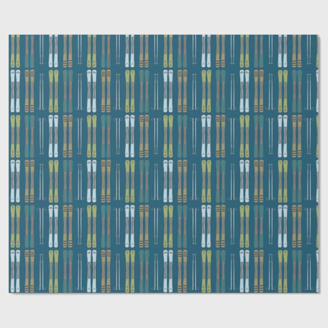 Alpine Ski Gift Wrap  Presentpapper (Platt)