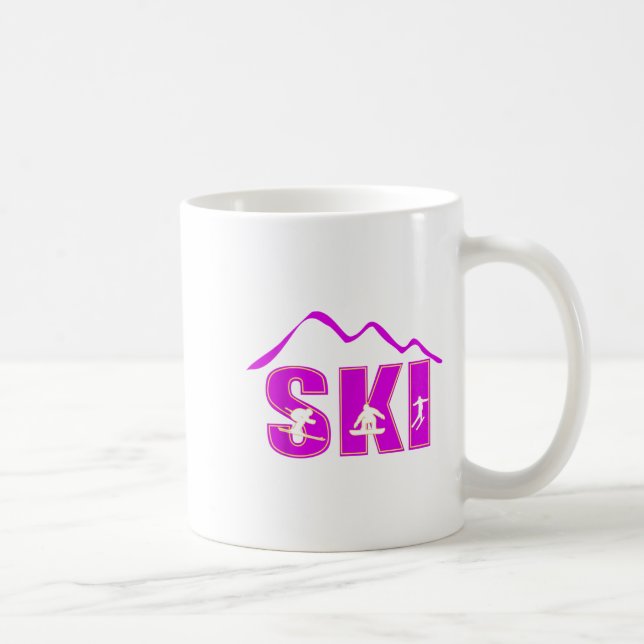 Alpine Ski, nedförsbacksskidberg Kaffemugg (Höger)