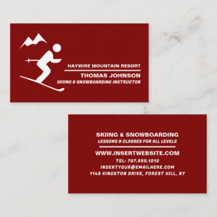 Alpine Skier, Skier & Snowboarder Instructor Visitkort