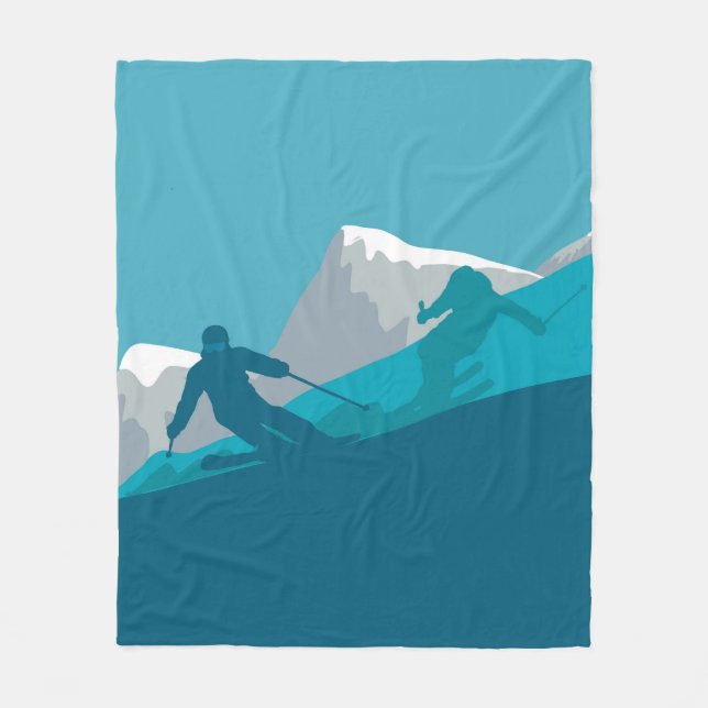 Alpine Skiers All Mountain Skiing Fleecefilt (Framsidan)