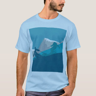 Alpine Skiers Downhill Skift Light Blue T Shirt