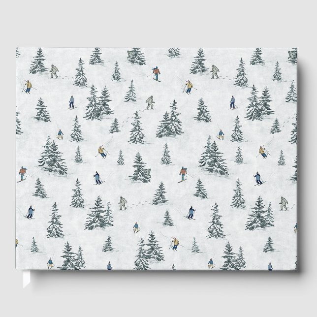 Alpine Skiers och Gömt Yetis - Downhill Skiing Gästböcker (Framsida)