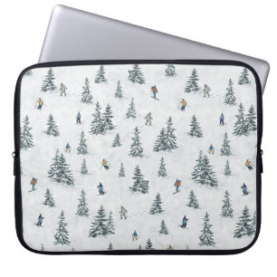 Alpine Skiers och Gömt Yetis - Downhill Skiing Laptop Fodral