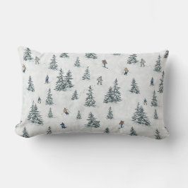 Alpine Skiers och Gömt Yetis - Downhill Skiing Lumbarkudde