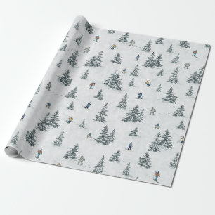 Alpine Skiers och Gömt Yetis - Downhill Skiing Presentpapper