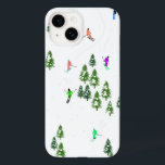 Alpine Skiers Skiing Ski Winter Träd<br><div class="desc">Coolans vinterdesign med mönster-skidor där skidbackarna i alpina skidorter ligger mellan snö täckta fir träd i alpernor. Freeride-skidåkarna har färglös vintage retro ski kostym och skidar nedför med skidor på en vit snöskum i bergslandskapet. En underbar vintersportgåva till en skidåkare i din vänkrets, medarbetare eller familj... roligt.. Bildschemat för visuella...</div>