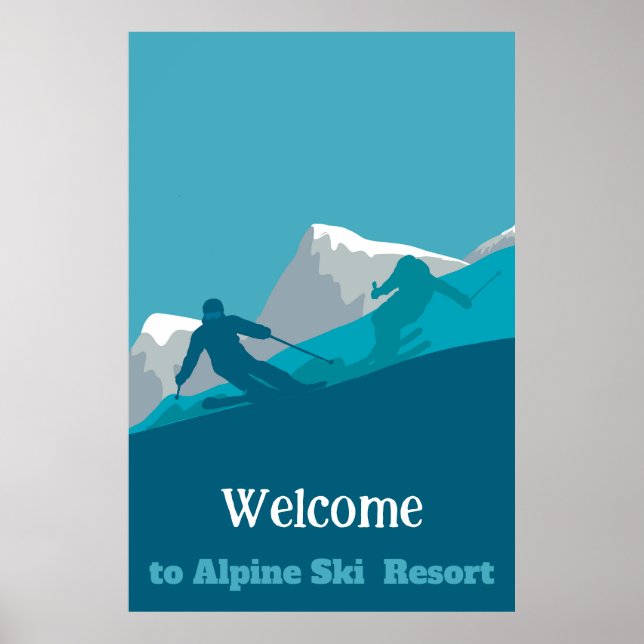  Alpine Skiing Downhill Personalized Add Your Text Poster (Framsidan)