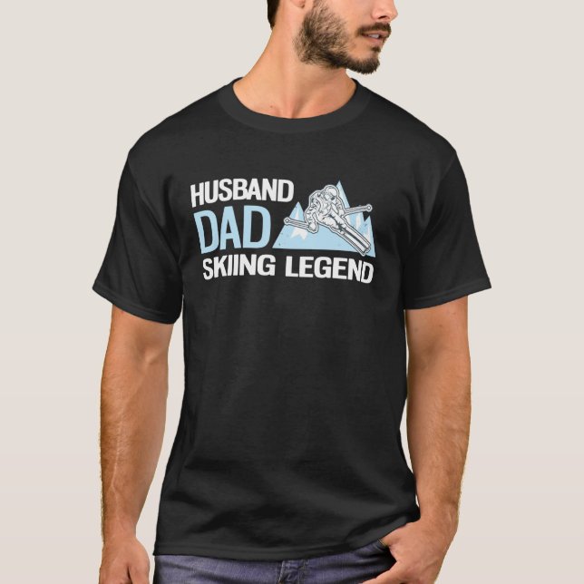 Alpine Skiing Husband Dad Skiing Legend T Shirt (Framsida)