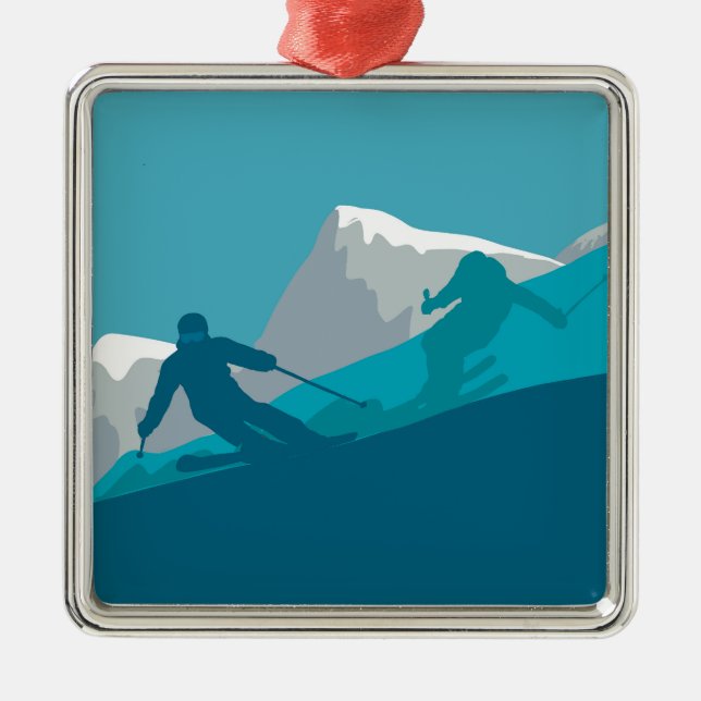 Alpine Skiing Julgransprydnad Metall (Framsidan)