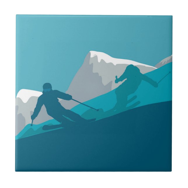 Alpine Skiing Kakelplatta (Framsidan)