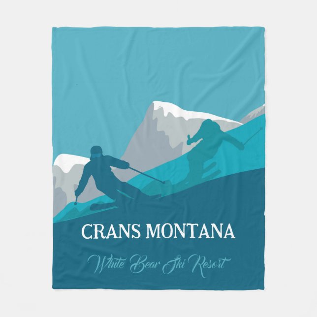 Alpine Skiing Montana Personlig Fleecefilt (Framsidan)