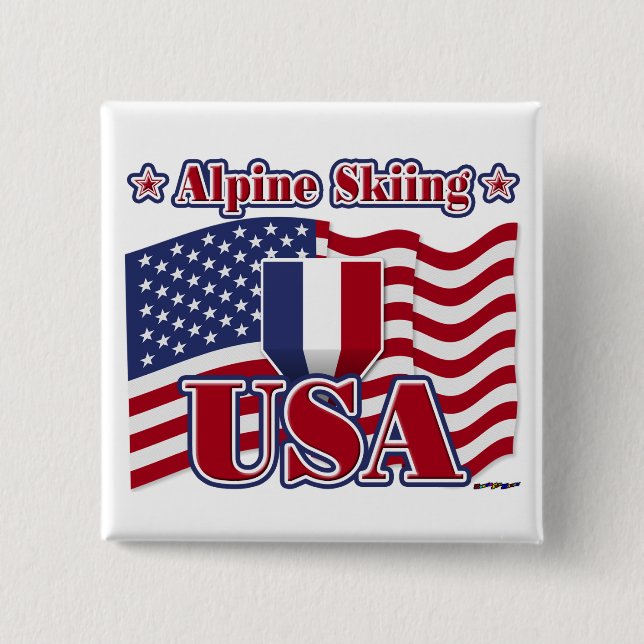 Alpine Skiing USA Knapp (Framsida)