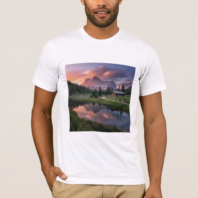 Alpine Sunrise Reflections T Shirt (Framsida)