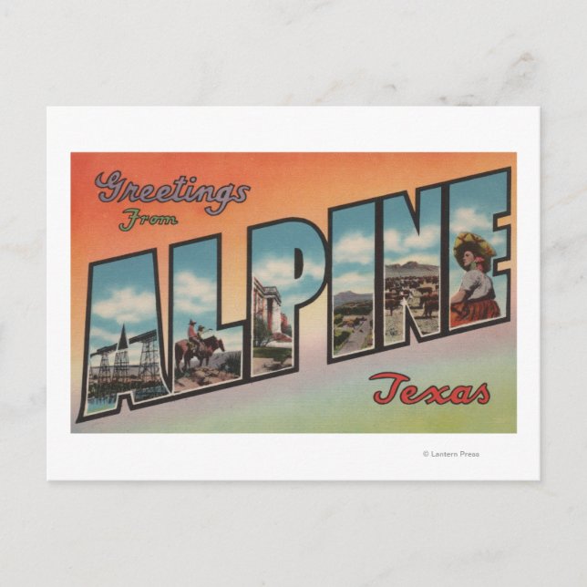 Alpine, TexasLarge Brev ScenesAlpine, TX Vykort (Framsida)