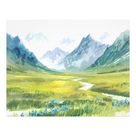 Alpine Whisper - Meadow under topparna Fototryck