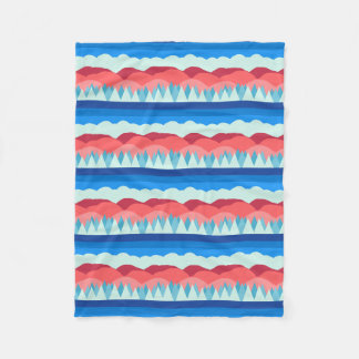 Alpine Winter Stripe Mountain Landscape Fleecefilt