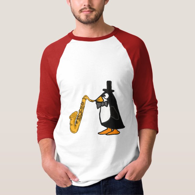 ALpingvin som leker saxofonen T Shirt (Framsida)