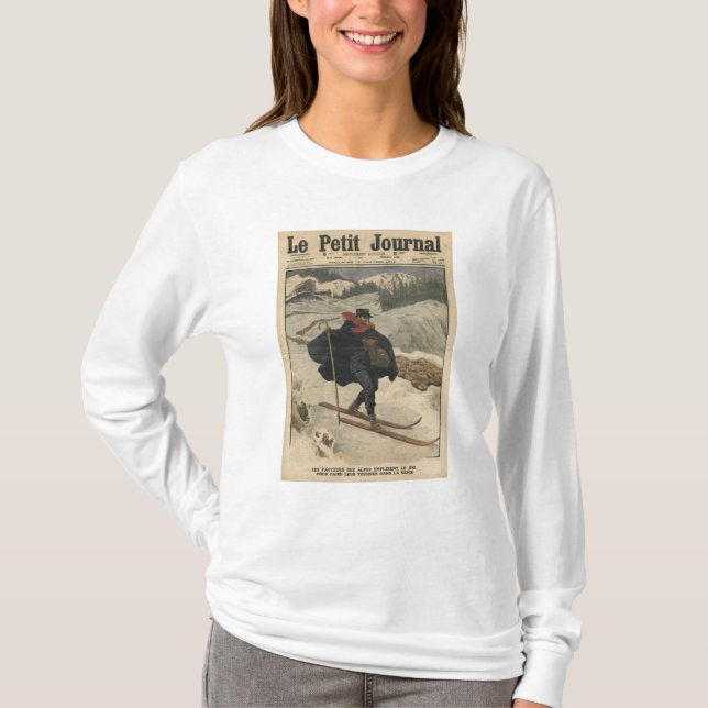 Alpint använda för brevbärarear skidar t shirt (Framsida)