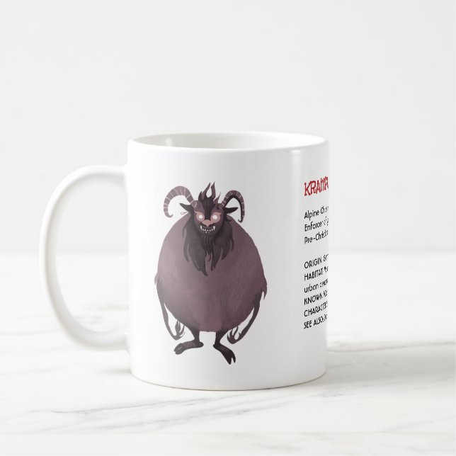 Alpint juldemon Krampus Dictionary Art Kaffemugg (Vänster)