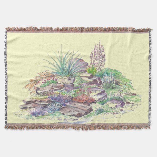 Alpint landskap för trädgård mysfilt (Framsidan)