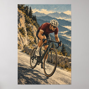 Alpinvägscyklist Bergscykling Sport Vägg A Poster